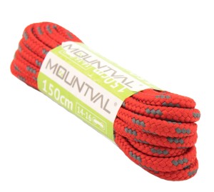 Mocne, wzmacniane sznurowadła trekkingowe 90 cm czerwono-szare