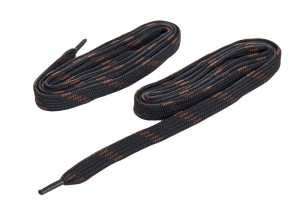 Sznurowadła Płaskie  trekkingowe 120 cm czarno-brązowe